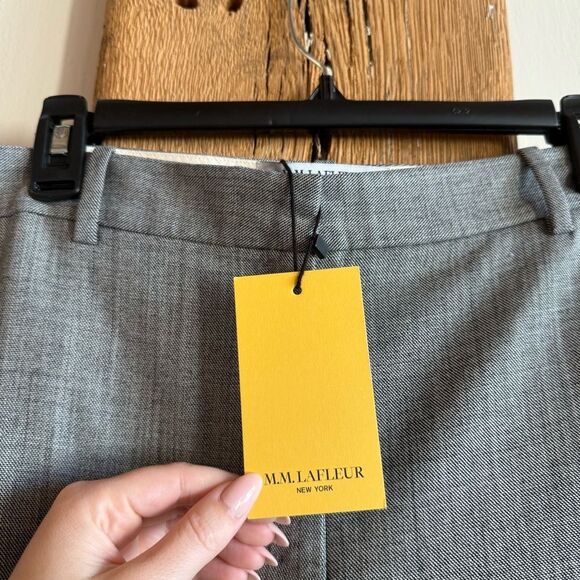 NWT MM Lafleur Mejia 3.0 Pants Sharkskin Gray Black/White Washable Wool Sz 14 - Picture 5 of 8